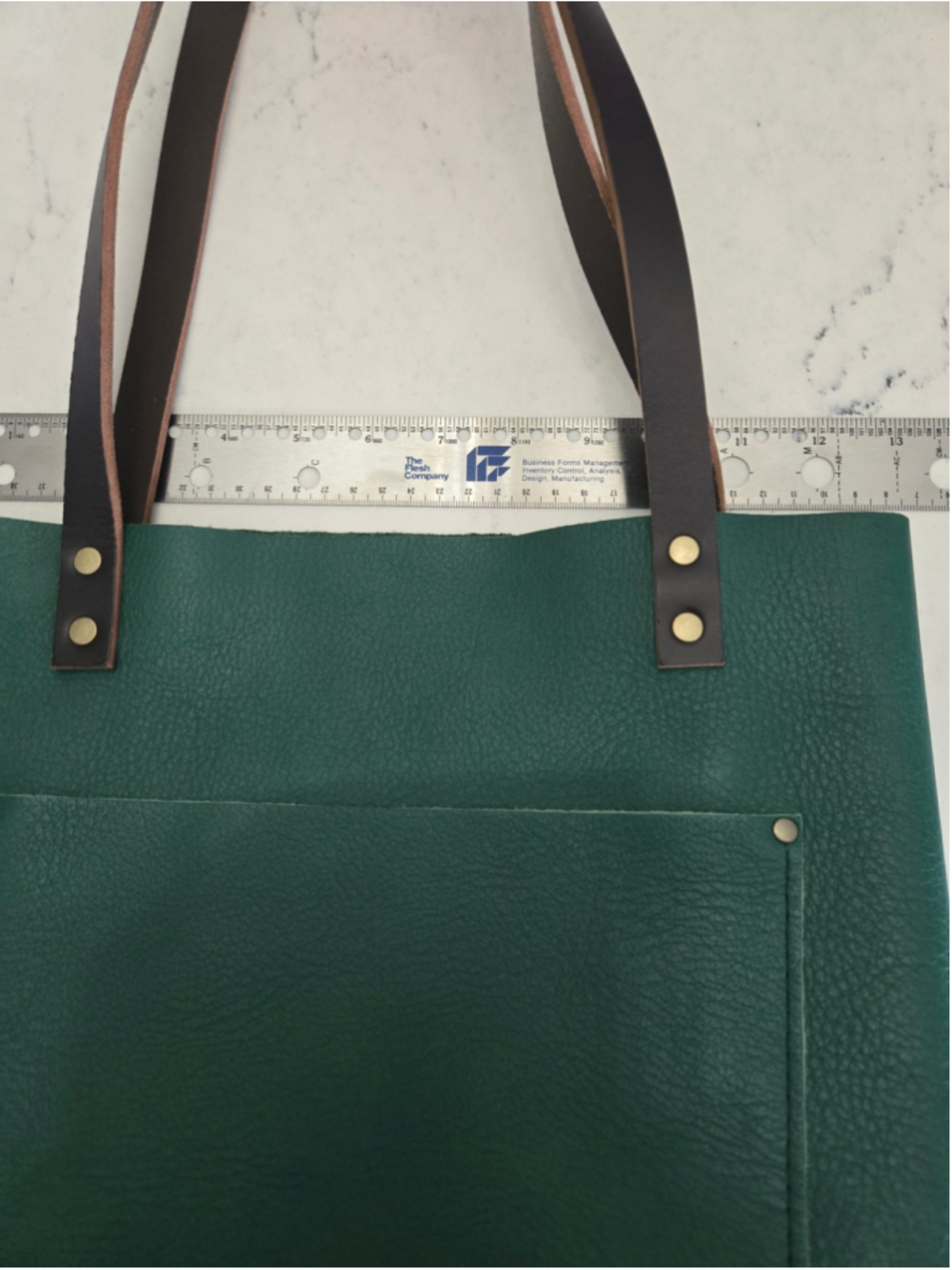 Women's Portland Leather Goods Classic Tote Bag Bacalar Green Small - Picture 11 of 11